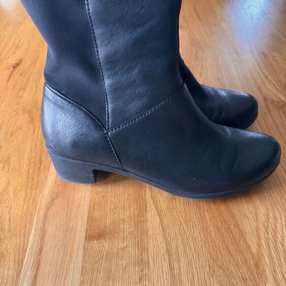 Dansko Celestine Tall Leather Boot Black Burnished Nubuck Size 40 US 9.5-10 - Picture 9 of 13